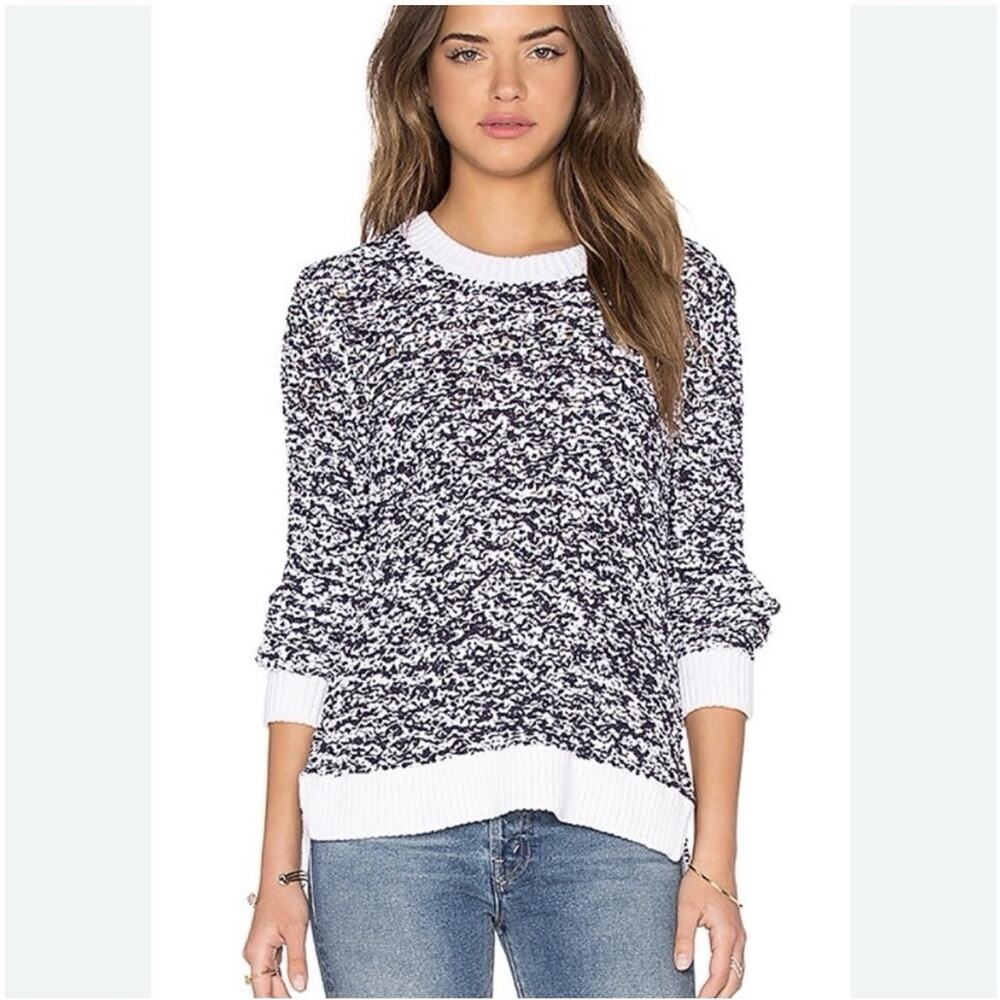 Rag & Bone Women's Marled Blue Chunky Knit Pullover Crewneck Sweater - Small